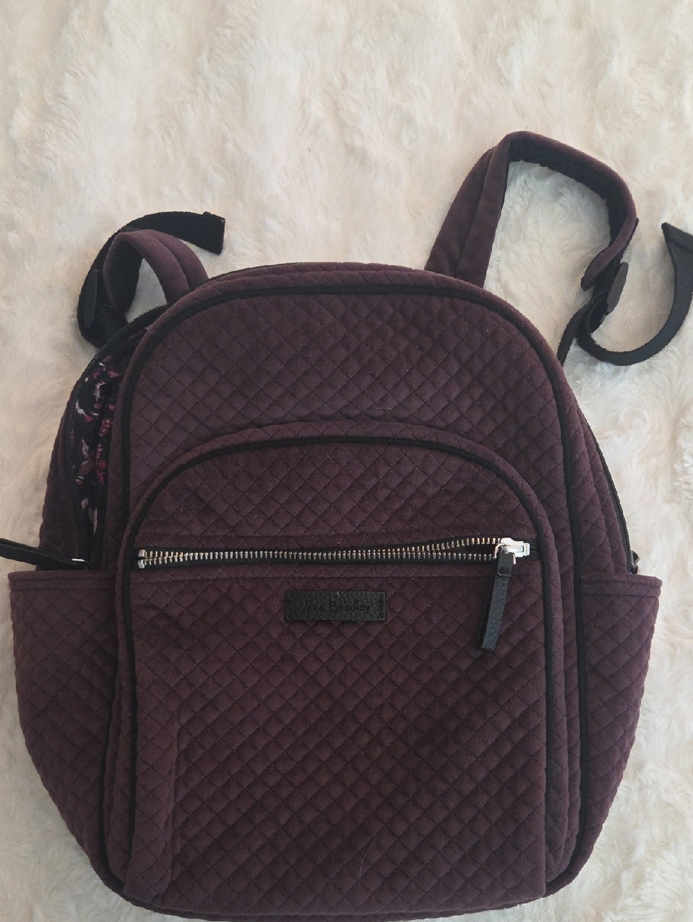Vera Bradley Quilted Floral Crossbody in Plum and Forest Green
